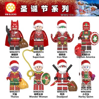 WM6104 Chuỗi Giáng Sinh Các Anh Hùng Marvel Lắp Ráp Các Khối Xây Dựng Minifigure Đồ Chơi Trẻ Em
