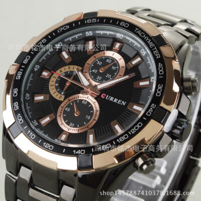 ĐỒNG HỒ 8023 ngoại thương bán kinh doanh thời trang giải trí thể thao dây thép nam thạch anh chống thấm nước