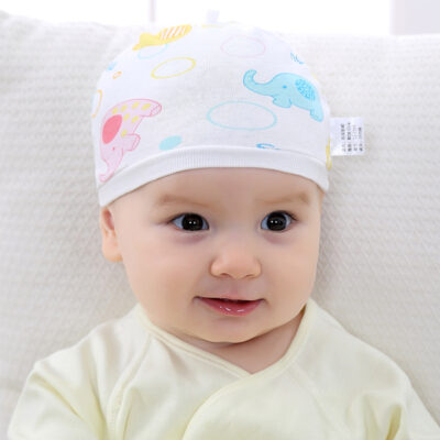 Sản phẩm cho bé cotton nguyên chất hai mặt vải mũ thai nhi một lớp mũ thai nhi sơ sinh mũ thai nhi không xương mũ thai nhi 3-6 tháng