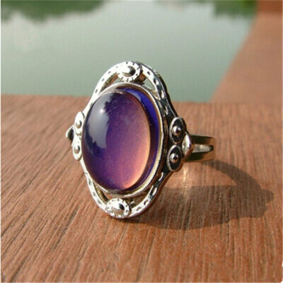 Châu Âu và Hoa Kỳ bán retro tâm trạng cảm xúc nhiệt độ thay đổi màu sắc vòng đá quý tinh thể lỏng thay đổi màu sắc vòng bán buôn vòng có thể điều chỉnh