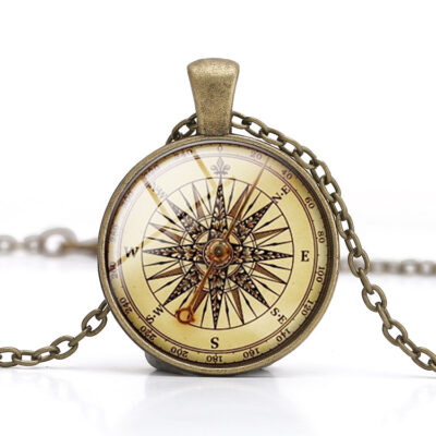 Ngoại thương Châu Âu và Mỹ Mặt dây chuyền cổ điển La bàn La bàn Thời gian Đá quý Vòng cổ Nhà sản xuất Dây chuyền Áo len Bán buôn