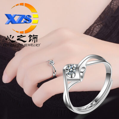 Nhẫn nụ hôn thiên thần nữ nhẫn zircon Nhật Bản và Hàn Quốc hợp thời trang trang sức cưới sinh viên cá tính nhẫn Hàn Quốc