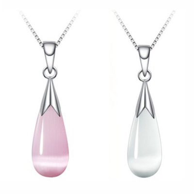 Vòng Cổ Đá Mặt Trăng Opal Giọt Nước Mặt Dây Chuyền Trang Sức Hàn Quốc Bán Buôn Vòng Cổ Pha Lê Tự Nhiên
