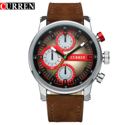 Karin Curren8170 Nam Dây Đồng Hồ Thạch Anh Mặt Lớn Ba Mắt Giả Đồng Hồ Nam Mẫu