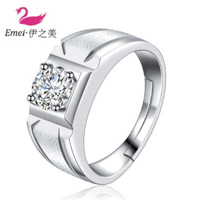 Chúc người đàn ông mới đồ trang sức sống mờ nhẫn thời trang cá nhân đồ trang sức độc đoán mô phỏng chiếc nhẫn kim cương một thế hệ