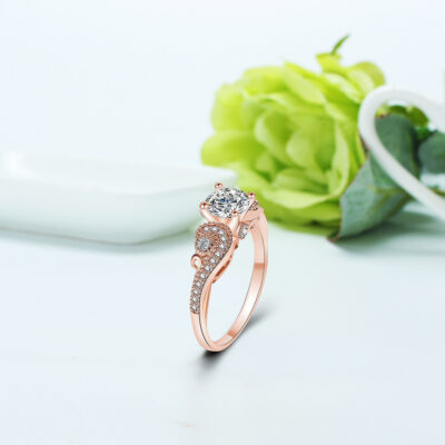 Mới Mạ Vàng 18 K Hoa Hồng Vi Khảm Đính Đá Zircon Châu Âu Và Châu Mỹ Bán Chạy Nhất Nhẫn Cưới Bán Buôn