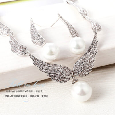 Áo Cưới Trang Sức Vòng Cổ Ngọc Trai Mũ Bộ Cao Cấp Full Zircon Phụ Kiện Váy Cưới