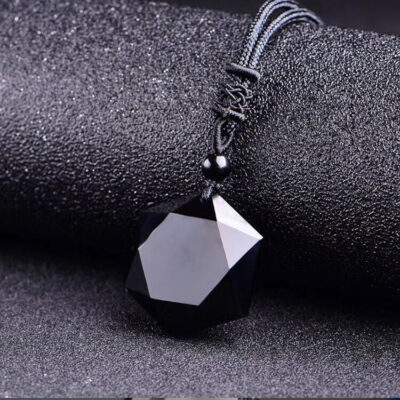 Châu Âu và Châu Mỹ Tự Nhiên Quẻ Obsidian Mặt Dây Chuyền Vòng Cổ Chuỗi Áo Len Phụ Kiện Nam Nữ Các Nhà Sản Xuất Bán Hàng Bán Buôn