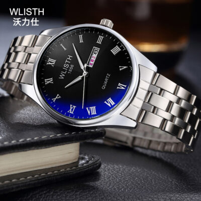 Đồng hồ cặp đôi Wallis lịch kép đồng hồ thạch anh thời trang ánh sáng xanh đồng hồ nam và nữ điểm nóng đợt hàng