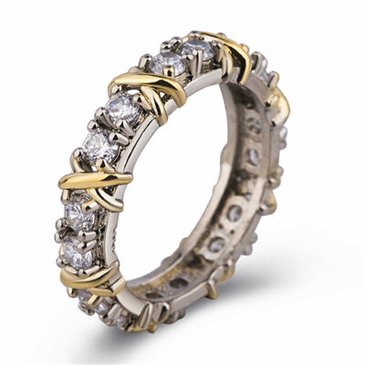 AliExpress Chéo Zircon Hai Tông Màu Nữ Chéo Màu Tách Bán Chạy Nhất Ebay Đính Đá Zircon Bán Buôn