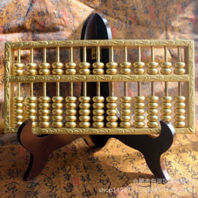 Bàn tính bằng đồng thau bề mặt đồng thau đồ trang trí bằng đồng Jucai thủ công mỹ nghệ nặng khoảng 3,6 catties