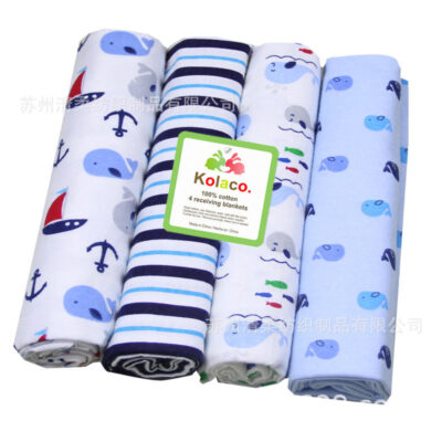 chăn flannel cotton flannel bọc nhung chăn bông 4 gói quấn tã tiếp liệu