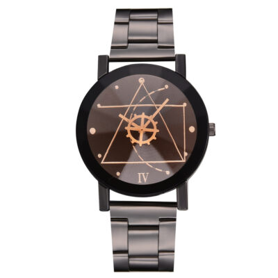 La Bàn Bàn Xoay Gear Con Trỏ Đồng Hồ Cá Tính Người Anh Thép Hợp Kim Dây Nam Nữ Đồng Hồ Cặp Chúc Bùng Nổ