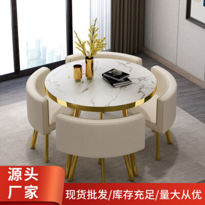 Ánh sáng sang trọng tiếp tân đàm phán kết hợp bàn ghế lưới bàn tròn nhỏ màu đỏ văn phòng bàn hội nghị cửa hàng khách nhà ăn bàn ghế