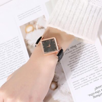 Dễ Thương Phiên Bản Hàn Quốc Hình Lăng Trụ Vuông Thời Trang Nữ Thời Trang Đồng Hồ Thạch Anh Học Sinh Bé Gái Phụ Kiện Đồng Hồ