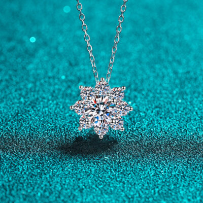 925 sterling bạc vòng cổ nữ hoa mặt trời moissanite xương đòn chuỗi pt950 mạ vàng vòng cổ các nhà sản xuất tại chỗ bán buôn