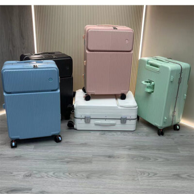 Xuất khẩu sang Nhật Bản mở phía trước ngăn đựng cốc vali 24 lưới xe đẩy màu đỏ vali có bánh xe đa năng lên máy bay vali 20 inch cho nam và nữ