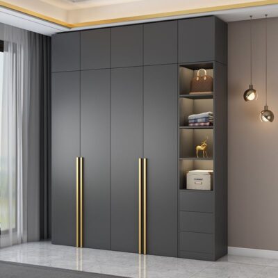 Tủ quần áo phòng ngủ gia đình kết hợp hiện đại tối giản bốn sáu tám cửa tủ gỗ nhẹ sang trọng phong cách tối giản tổng thể tủ quần áo lớn