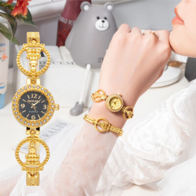 Xu Hướng Thời Trang Đồng Hồ Nữ Kim Cương Giả Tính Khí Thanh Lịch Đồng Hồ Thời Trang Nữ Vàng Vòng Tay Đồng Hồ Thạch Anh 2220