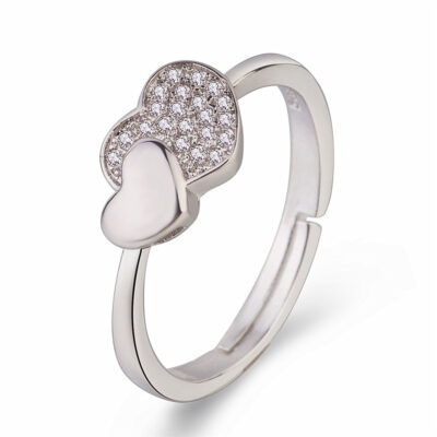 Phiên bản Hàn Quốc của nhóm nhẫn nữ khảm kim cương siêu nhỏ hình trái tim ngọt ngào bán chạy nhất được dát vàng hồng 18k nhẫn cầu hôn kim cương thay mặt cho