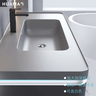 Mới đơn giản phòng tắm phòng tắm tủ da cảm giác rửa chậu rửa mặt bàn đá nhân tạo tích hợp chậu