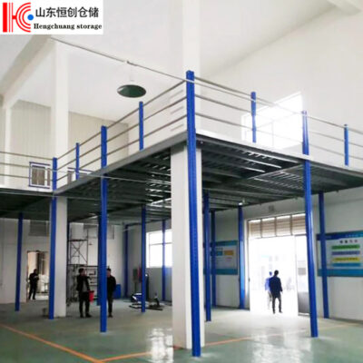 Nền tảng kệ lưu trữ nền tảng gác mái của nhà sản xuất kho xưởng được tách ra khỏi tầng hai để xây dựng một nền tảng thép có thể tháo rời