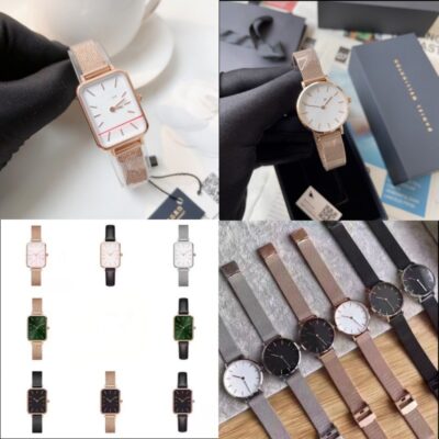 Đồng hồ DW phong cách vua vuông tròn 28mm32mm siêu mỏng ánh sáng đơn giản sang trọng đồng hồ thạch anh nữ đơn giản giản dị