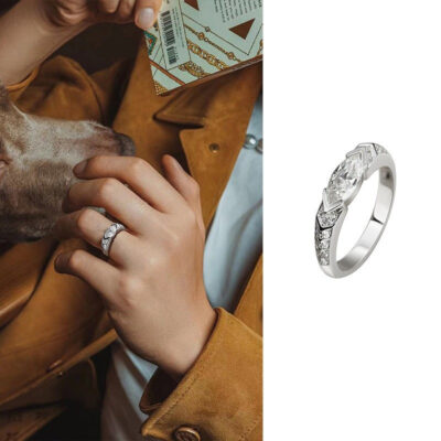 Áo giáp Eye of Horus được cá nhân hóa đầy kim cương vòng zircon khảm con dấu đơn giản thiết kế cao cấp