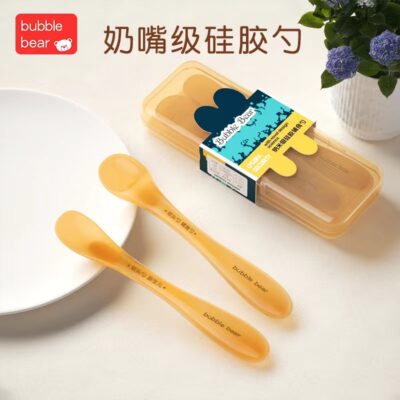 Nhà máy trực tiếp bán nano bạc thìa silicone cho bé đầu mềm bổ sung thức ăn thìa cho trẻ sơ sinh đồ ăn cho trẻ em