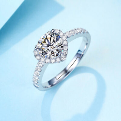 Hết lòng bắt chước nhẫn kim cương Moissanite nữ thích hợp nhẫn kim cương Đẹp sang trọng khí chất cặp nhẫn cưới một thế hệ