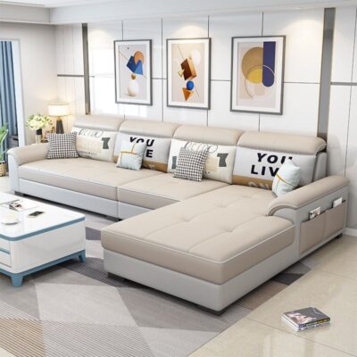 Sofa phòng khách kết hợp căn hộ lớn và nhỏ hiện đại tối giản công nghệ wash-free vải hộ gia đình ghế dài cao su kết hợp