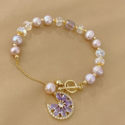 Zixia Fairy net màu đỏ cùng phong cách vòng cổ ngọc trai nước ngọt thời trang khí chất thanh lịch Mori chuỗi xương quai xanh nhỏ tươi