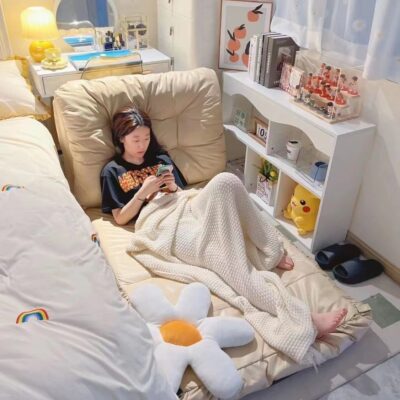 Ghế sofa lười có thể nằm trên sàn trải chiếu tatami giường gấp đơn giản một phòng ngủ đa năng ghế sofa nhỏ đơn ghế lười