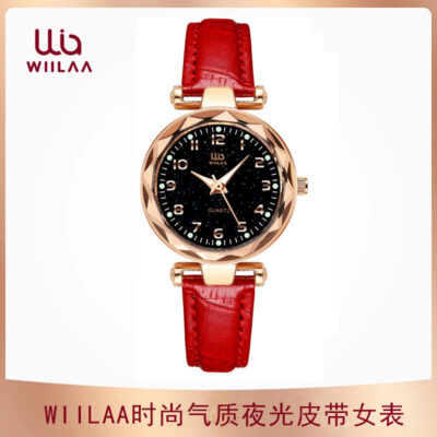 WIILAA Douyin Nổ Bầu Trời Đầy Sao Đồng Hồ Xu Hướng Thời Trang Nữ Chống Nước Dạ Quang Dây Đồng Hồ Thạch Anh Một Dropshipping