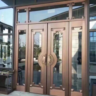 Biệt thự dân cư Cửa đồng kiểu Trung Quốc Cổng đồng nguyên chất cửa mở hai cánh chống trộm cửa mẹ chồng Cửa sân nông thôn