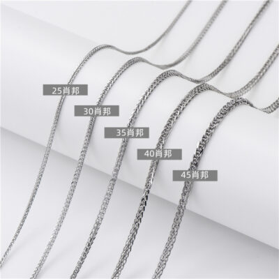 S925 Sterling Silver Chuỗi Chopin Unisex Vòng cổ bạc Chuỗi áo len Chuỗi trần Đồng bằng Chuỗi mạ bạch kim Chuỗi cơ bản Bán buôn