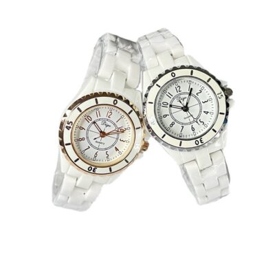 Thời trang đơn giản Giản dị Cổ điển Hàn Quốc Nữ dạ quang Quartz White Ceramic Sinh viên Đồng hồ chống nước Phong cách cổ điển
