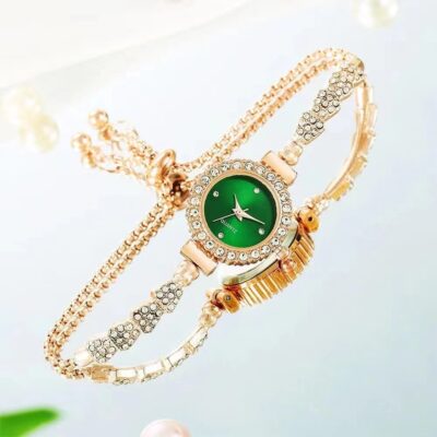 Mới Rung Xuyên Biên Giới Thời Trang Mỏng Dây Đeo Vòng Tay Kim Cương Đồng Hồ Nữ Vòng Tay Nữ Đồng Hồ Thạch Anh Nữ Bán Buôn