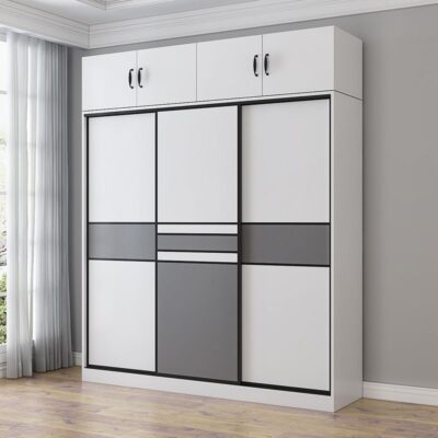 Tủ quần áo cửa trượt gỗ lắp ráp tủ quần áo ban thay đồ nội thất gia đình tủ quần áo đơn giản nội thất phòng ngủ