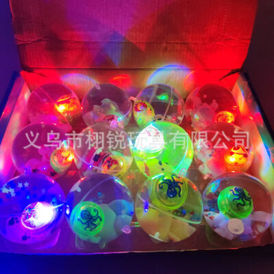 Quả cầu pha lê nhấp nháy, quả cầu thun dạ quang, quả cầu nhảy nhiều màu, đồ chơi trẻ em nhấp nháy, hàng rong, bán buôn