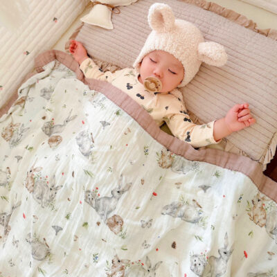 6 lớp gạc quấn khăn bông tre khăn tắm trẻ sơ sinh bọc trẻ sơ sinh chăn gạc ôm chăn bé bé quấn gạc bìa chăn