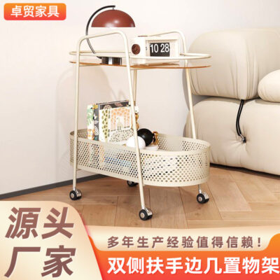 Sản phẩm mới nhẹ ghế sofa sang trọng bên một vài giá đỡ xe đẩy bàn cà phê thủy tinh di chuyển được căn hộ nhỏ phòng khách bên bàn xe đẩy