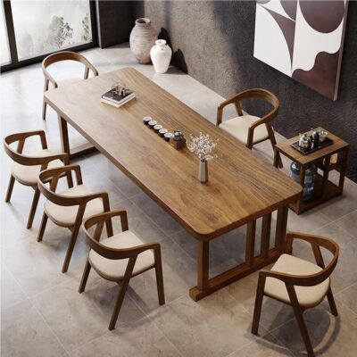 Phòng khách kiểu Trung Quốc mới Bàn trà gỗ nguyên khối Bộ đầy đủ của gia đình Bàn trà bảng lớn Bàn trà Zen Bàn trà văn phòng Bàn trà