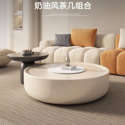 Pháp kem phong cách bàn cà phê phòng khách nhà căn hộ nhỏ Đẹp sang trọng thiết kế 2023 mới lưới đỏ tủ TV kết hợp