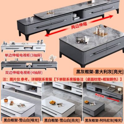 Đá phiến bàn trà tủ tivi kết hợp có thể thu vào bàn trà đơn giản nhà phòng khách lưu trữ mới bàn trà bàn trà
