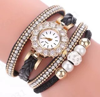 Bán chạy đồng hồ đeo tay nữ thương mại nước ngoài nữ sinh viên phiên bản Hàn Quốc của đồng hồ đeo tay ngọc trai hình vòng tròn đồng hồ nữ thạch anh vương miện