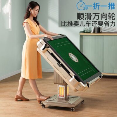 Máy mạt chược tắt tiếng hoàn toàn tự động mới bàn ăn gấp đôi mạt chược bàn tàu lượn siêu tốc tại nhà im lặng