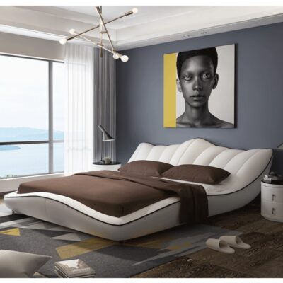 Giường da giường da giường đôi người lớn phòng ngủ chính hôn nhân giường đơn giản hiện đại giường lớn chiếu tatami giường 1,2 mét 1,8 mét