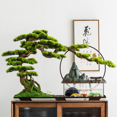 Phong cách Trung Quốc mới chào đón bể cá thông nước chảy trang trí trang trí phòng khách mô phỏng cây xanh nhà trang trí mềm mại Văn phòng Thiền