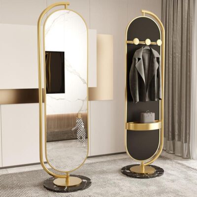 Toàn thân lưới đỏ gương xoay sàn gương trang điểm nhà gương treo tường phòng ngủ bé gái lắp gương gương treo tường ký túc xá